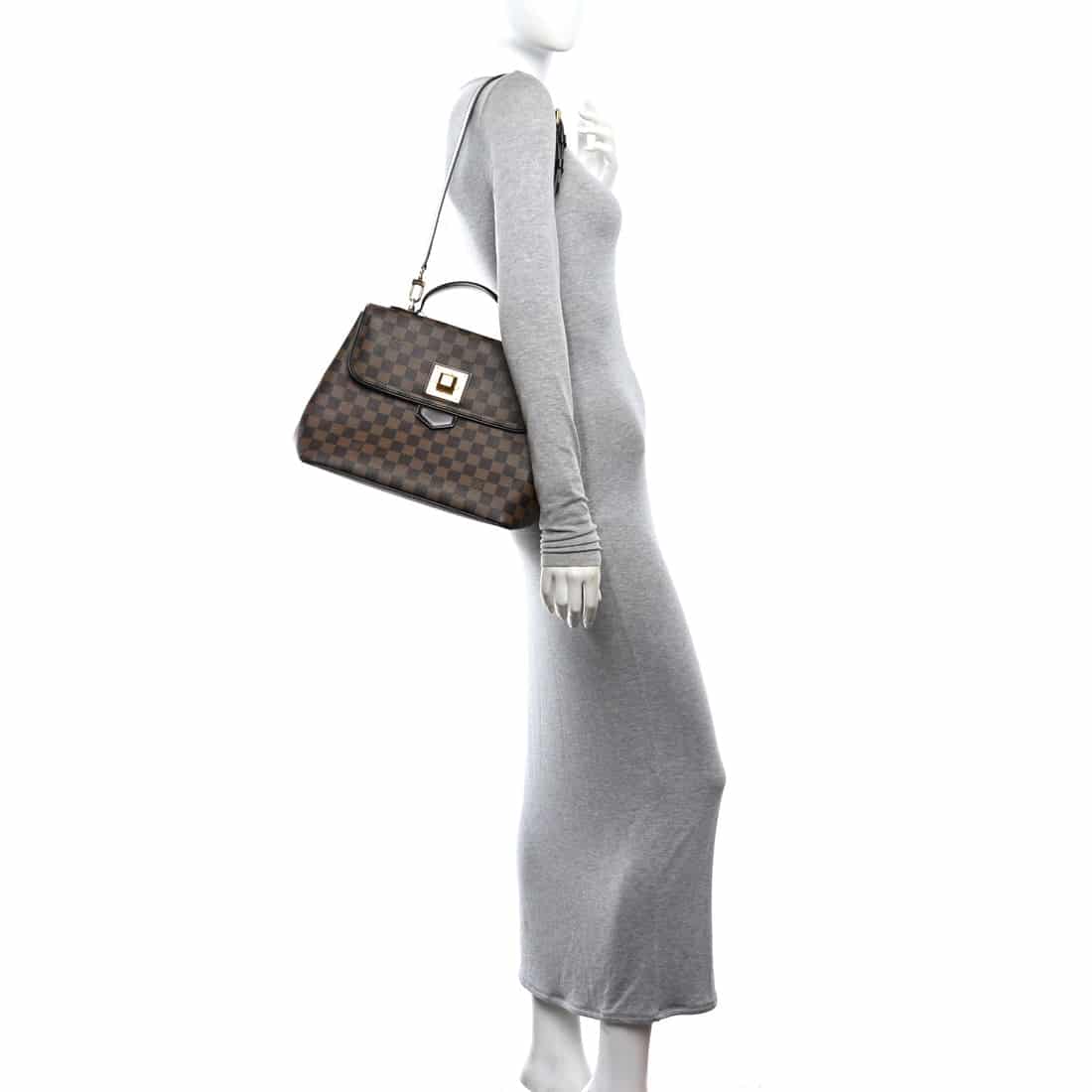 LOUIS VUITTON Damier Ebene Bergamo MM Shoulder Bag - Image 6