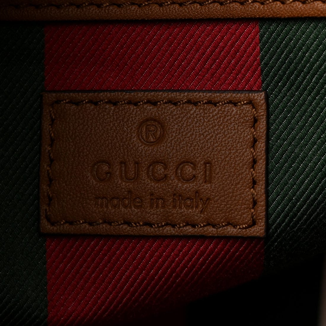 GUCCI GG Supreme Monogram Emblem Large Tote Bag Beige Dark Brown - Image 9