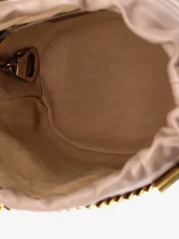 GUCCI Calfskin Matelasse Mini GG Marmont 2.0 Bucket Bag in Light Pink. - Image 4