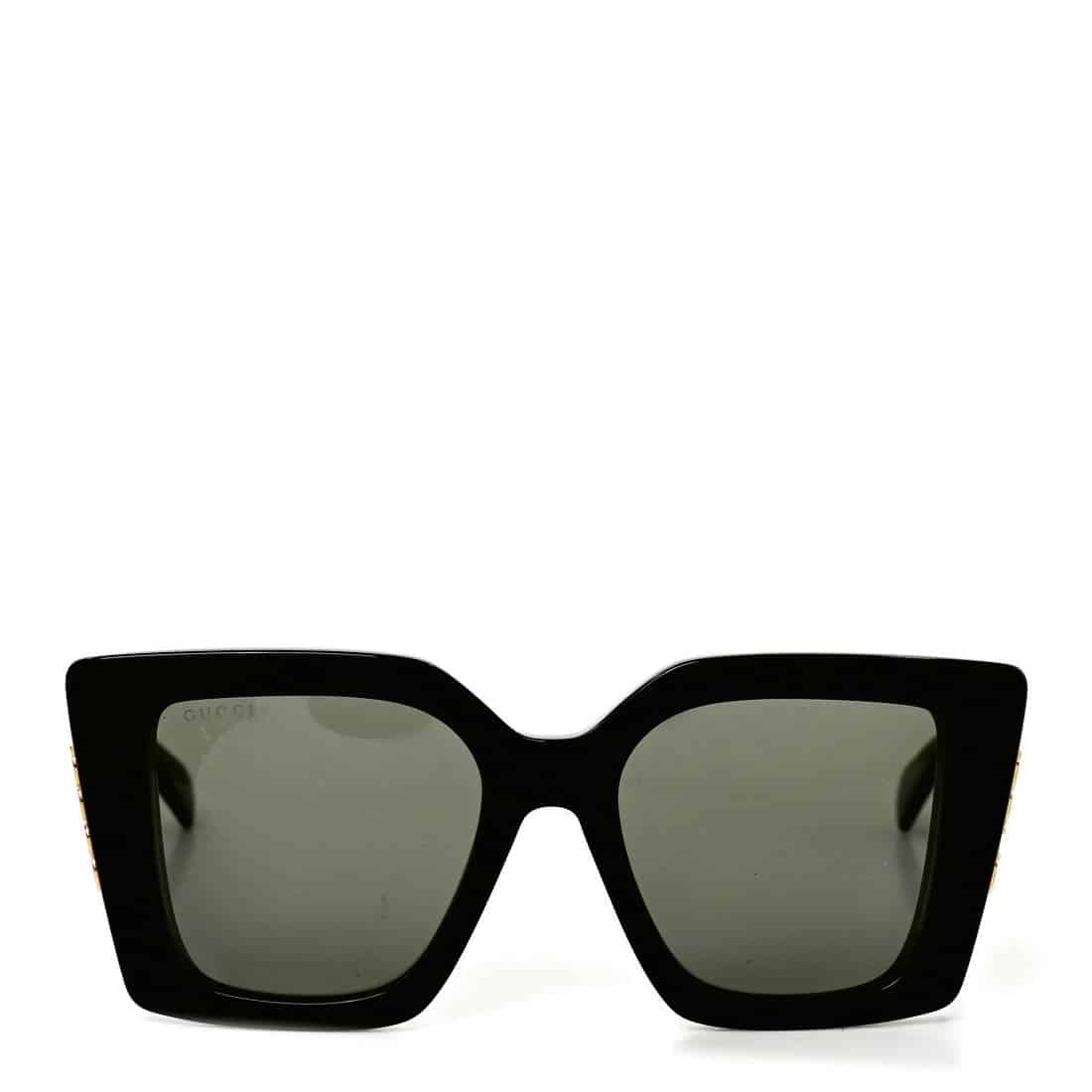 GUCCI Acetate Square Frame GG Oversized Sunglasses Black. - Image 8