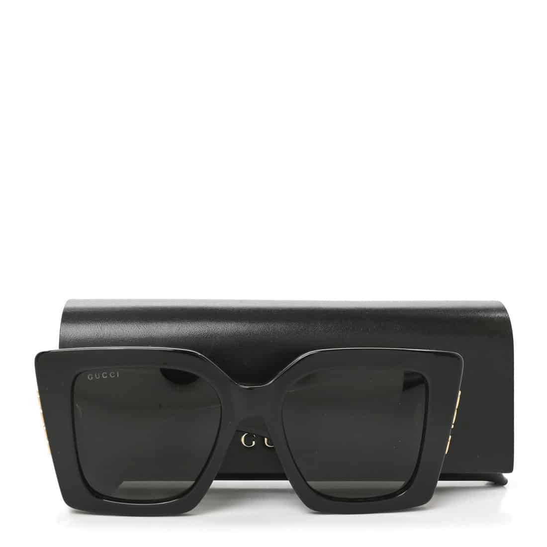 GUCCI Acetate Square Frame GG Oversized Sunglasses Black. - Image 4