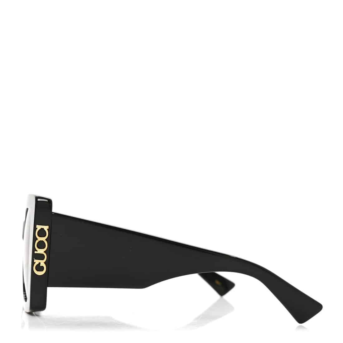GUCCI Acetate Square Frame GG Oversized Sunglasses Black. - Image 3