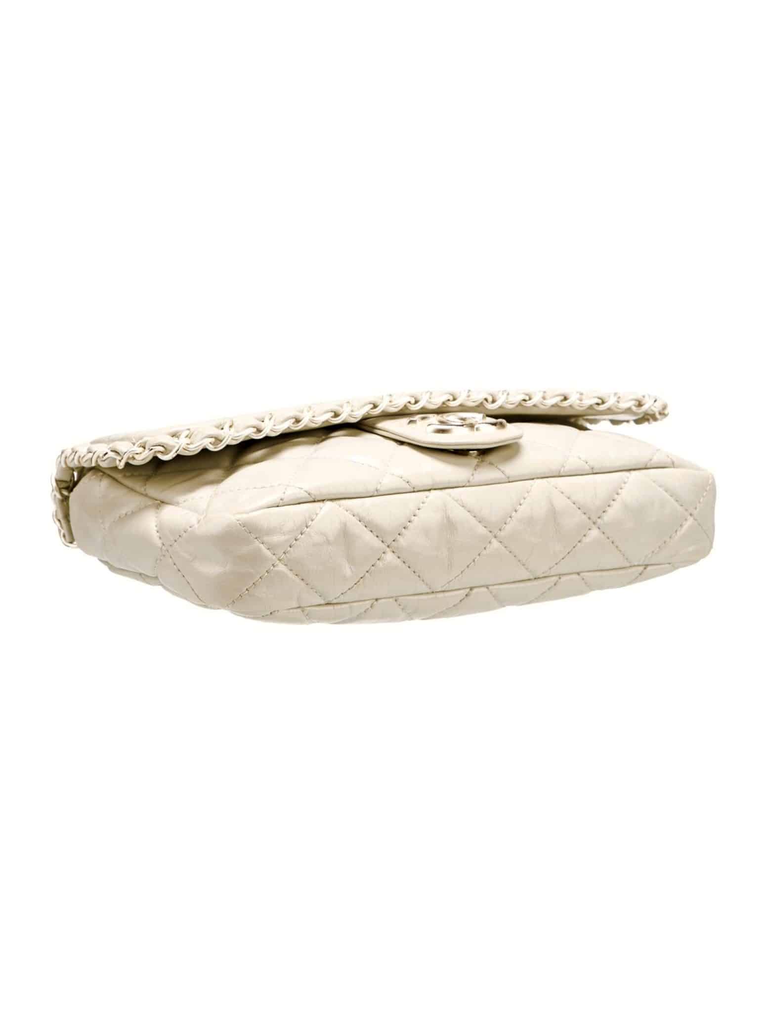 CHANEL Calfskin Quilted small Chain Me Flap in Pearly Beige. - Image 7