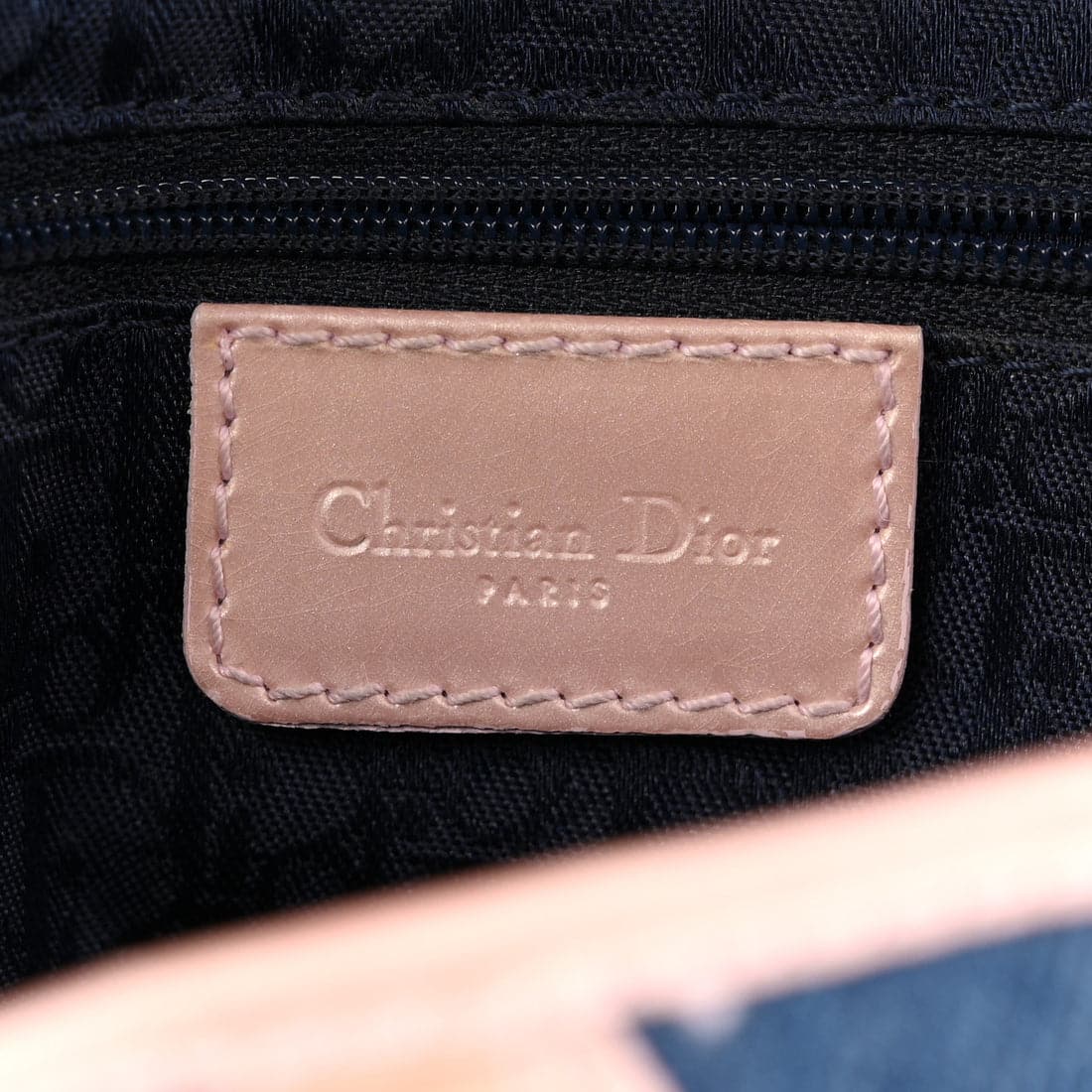 CHRISTIAN DIOR Patent Denim Jeans Saddle Bag Blue Pink - Image 4
