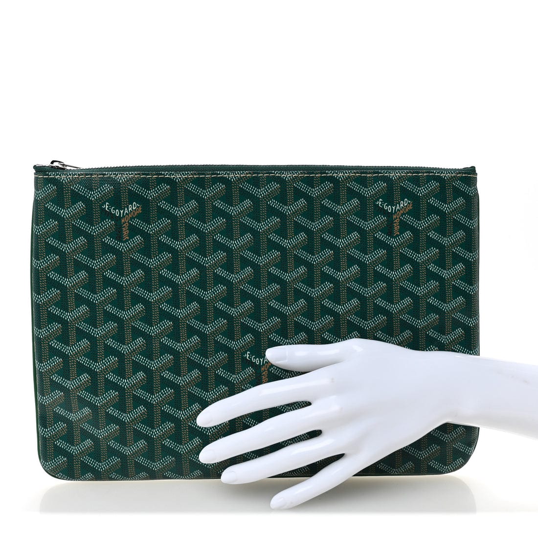 GOYARD Goyardine Senat Pochette in Green. - Image 4