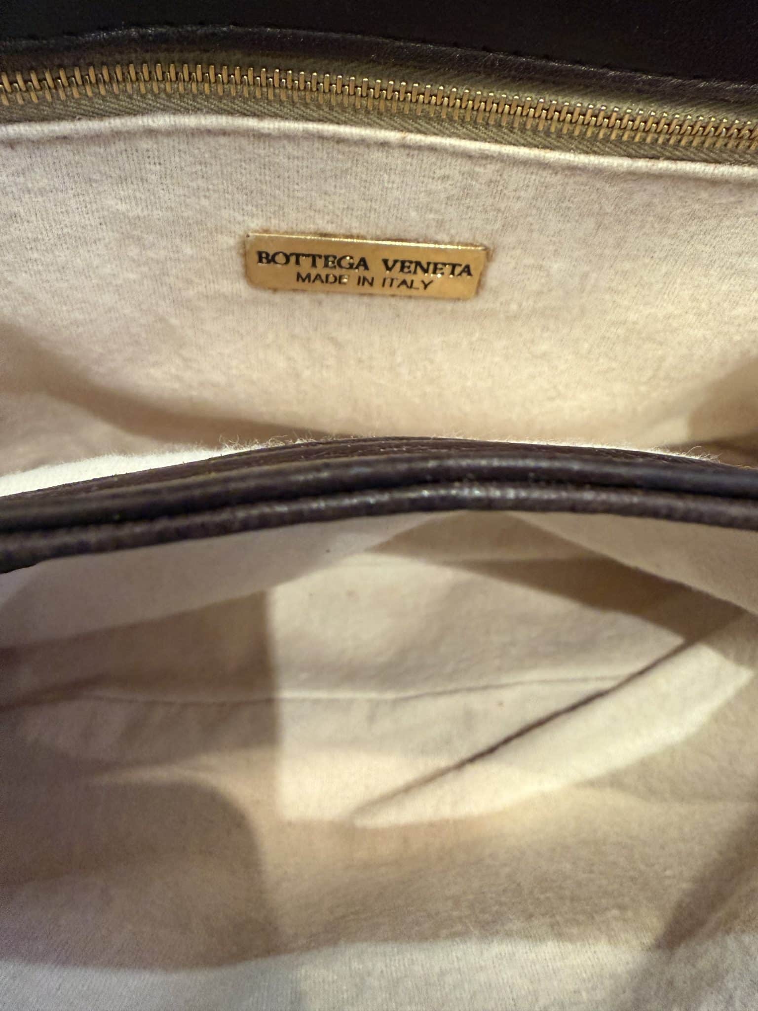 BOTTEGA VENETA Vintage Black Sheepskin Woven Handbag. - Image 4
