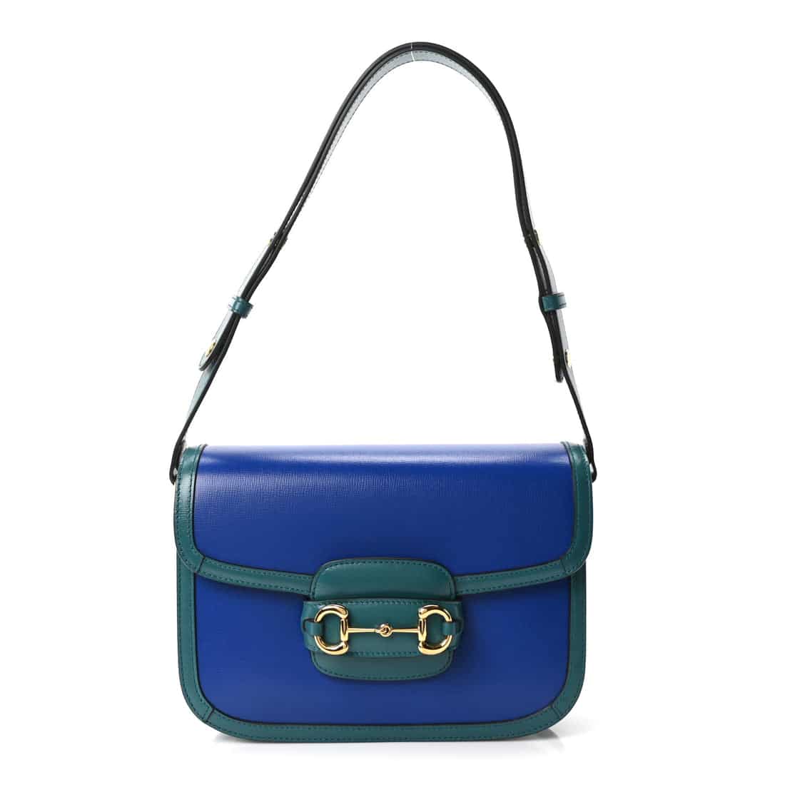 GUCCI Azalea Calfskin medium Horsebit 1955 Shoulder Bag Imperial Blue Pavone. - Image 2