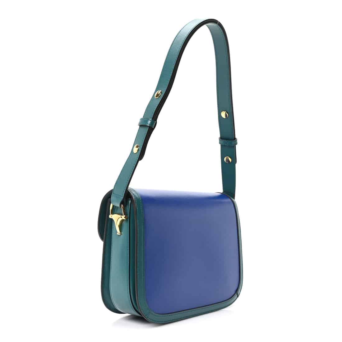 GUCCI Azalea Calfskin medium Horsebit 1955 Shoulder Bag Imperial Blue Pavone. - Image 3