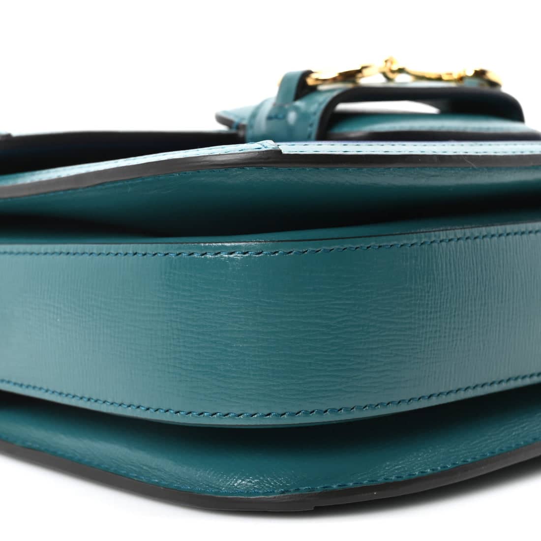 GUCCI Azalea Calfskin medium Horsebit 1955 Shoulder Bag Imperial Blue Pavone. - Image 8