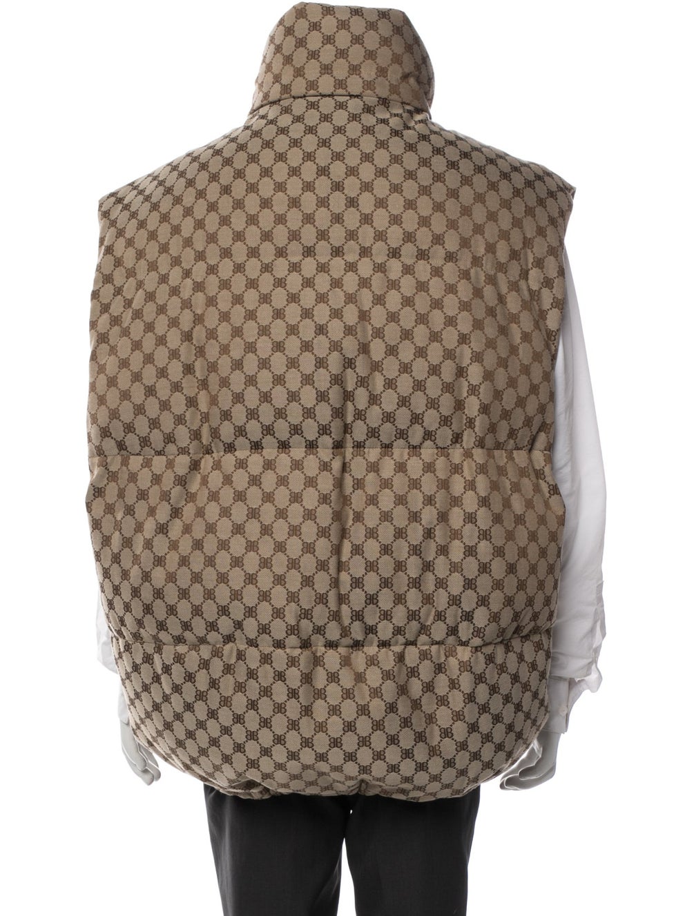 BALENCIAGA Gucci X Beige/Ebony Polyester Blend The Hacker Project Cocoon Puffer Vest (Size 34 Oversized, fit size M)L - Image 3