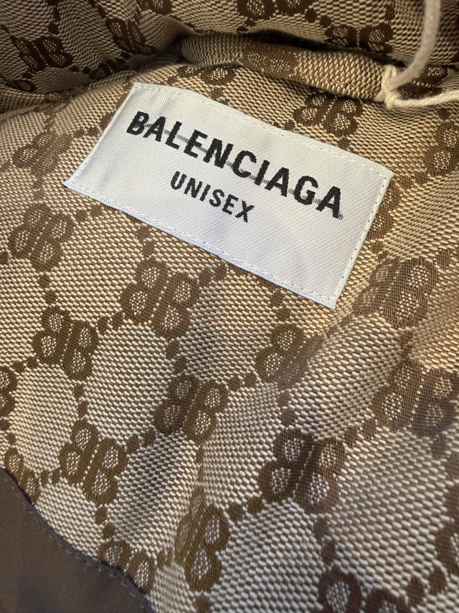 BALENCIAGA Gucci X Beige/Ebony Polyester Blend The Hacker Project Cocoon Puffer Vest (Size 34 Oversized, fit size M)L - Image 4