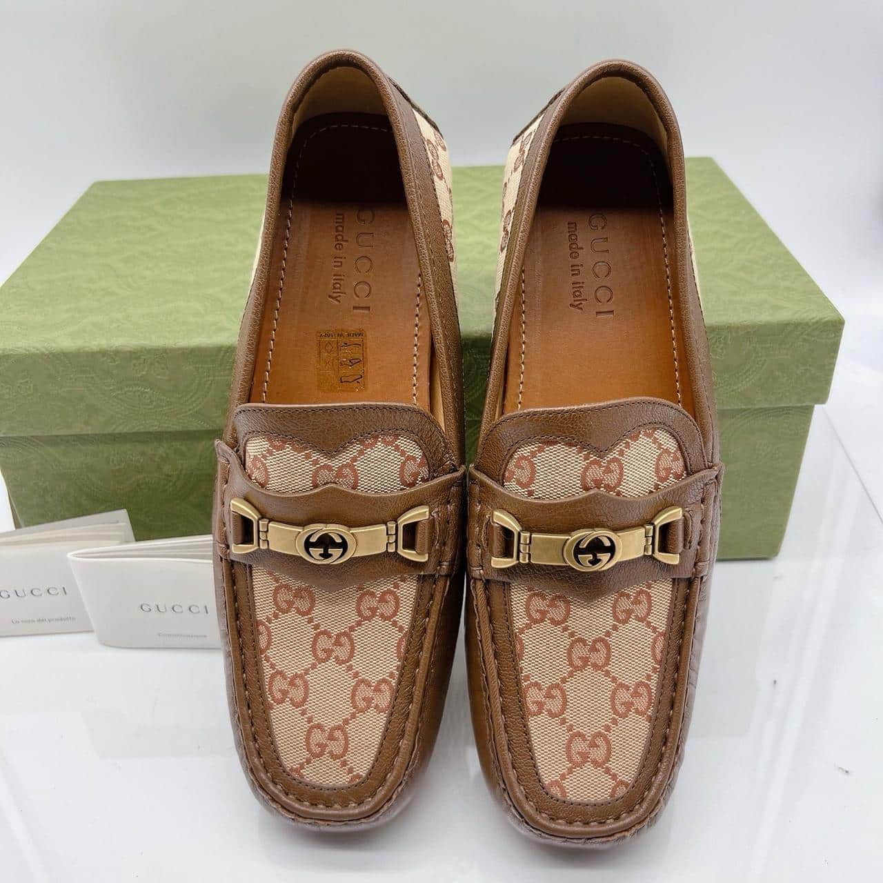 GUCCI Interlocking G Horsebit Logo Supreme Loafer Brown Leather Men's (UK 9) - Image 3