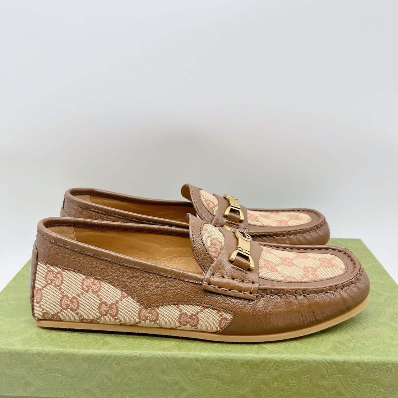 GUCCI Interlocking G Horsebit Logo Supreme Loafer Brown Leather Men's (UK 9) - Image 5
