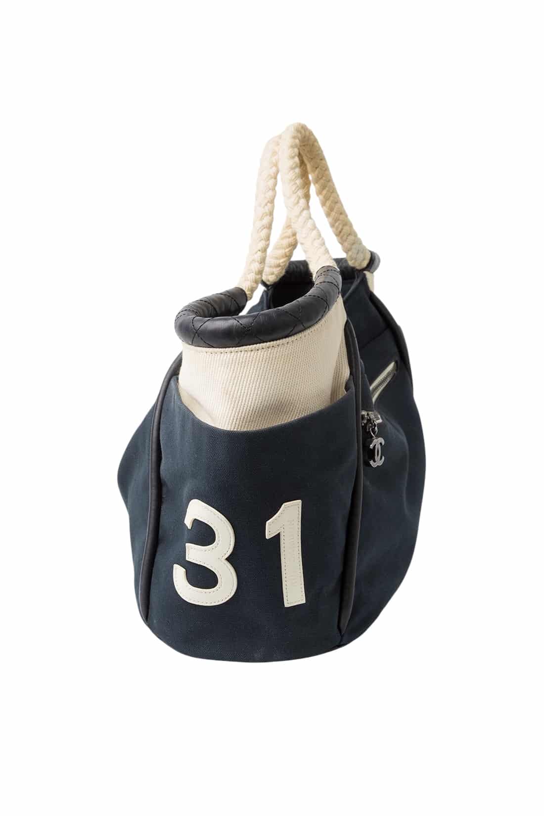 Chanel Black Canvas Cruise Rope Cabas Tote. - Image 6