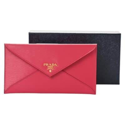 Prada Vitello Move Envelope Wallet Peonia