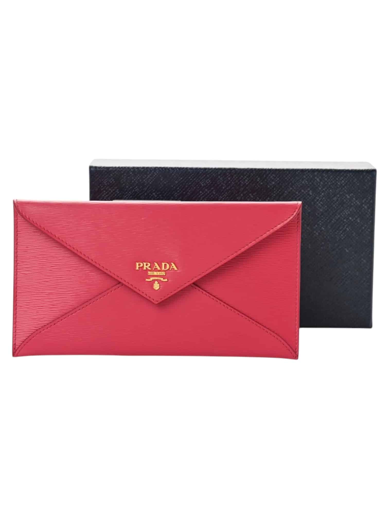Prada Vitello Move Envelope Wallet Peonia