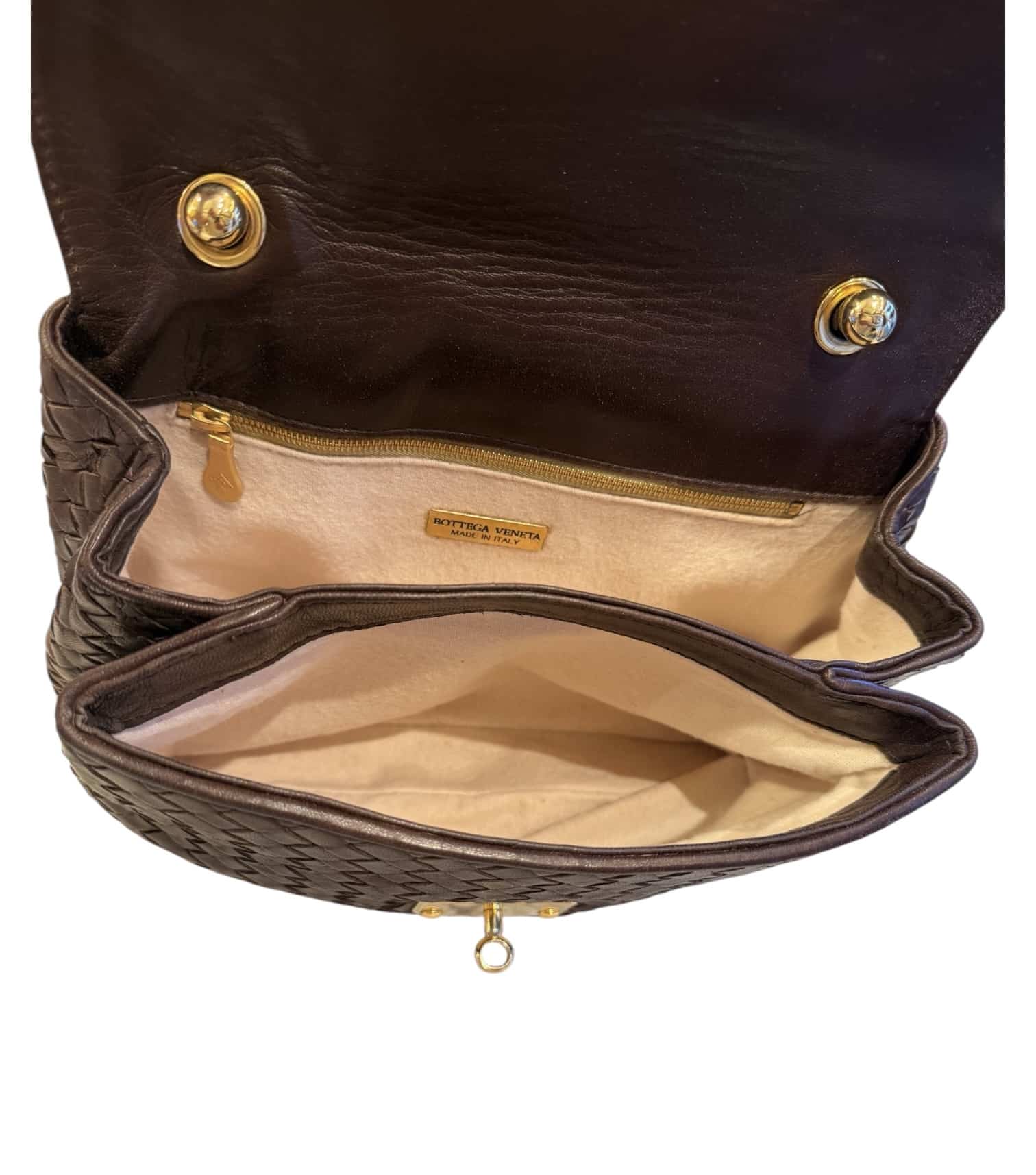 BOTTEGA VENETA Vintage Black Sheepskin Woven Handbag. - Image 7