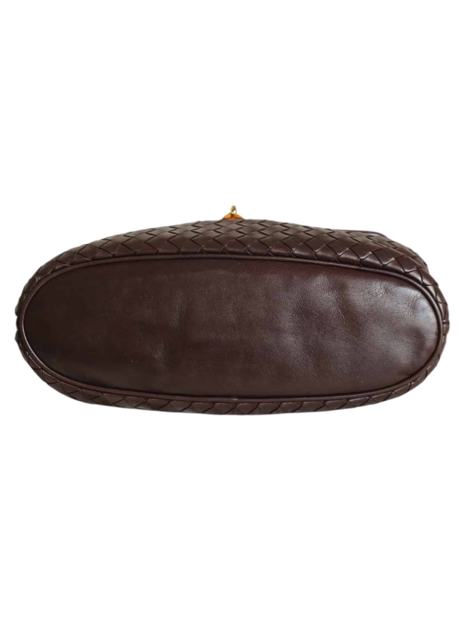 BOTTEGA VENETA Vintage Black Sheepskin Woven Handbag. - Image 8