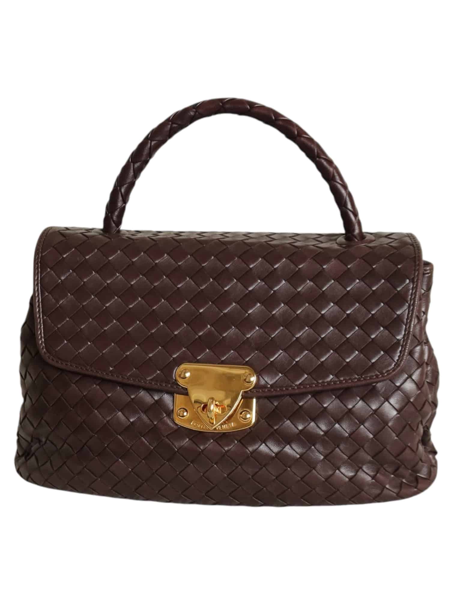 BOTTEGA VENETA Vintage Black Sheepskin Woven Handbag. - Image 11