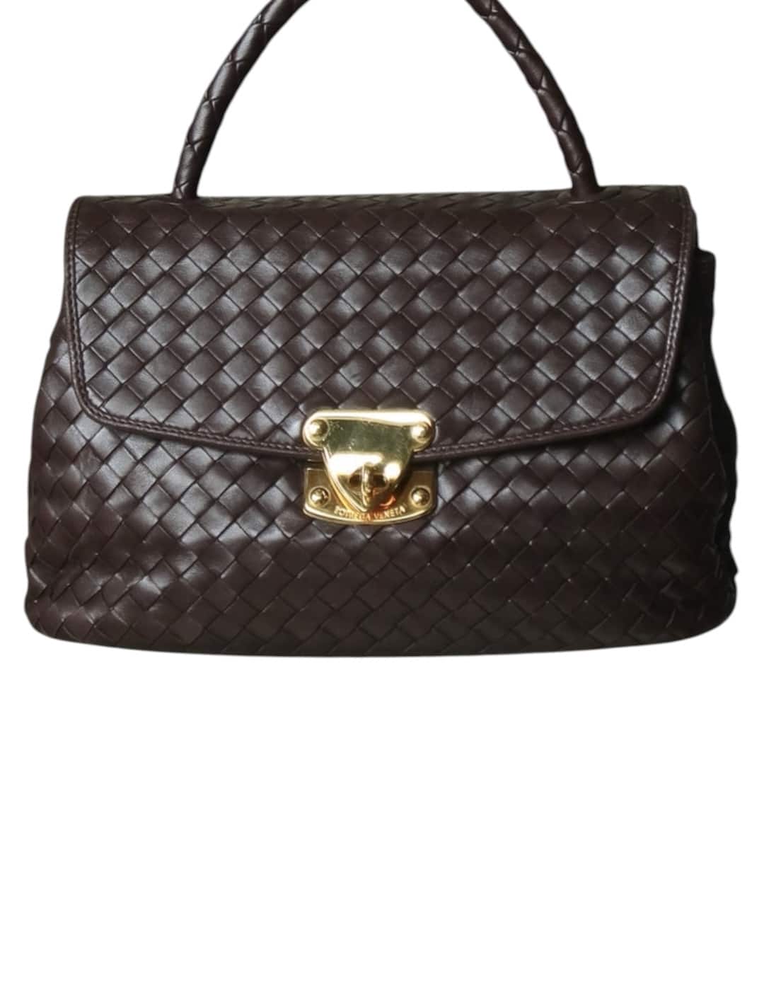 BOTTEGA VENETA Vintage Black Sheepskin Woven Handbag. - Image 12